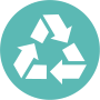 Disrupt separated parts markets icon - the recycle symbol