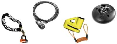 Various motorcycle security devices